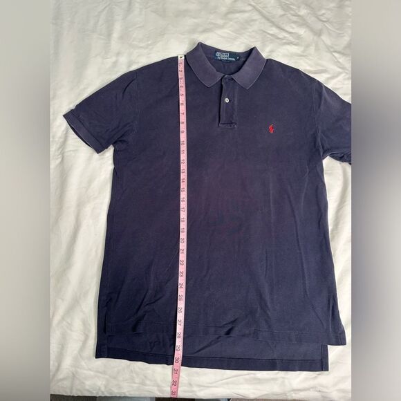 Polo Ralph Lauren Men’s Medium Navy Collared Shirt, Red Logo, Classic Fit - Picture 8 of 11